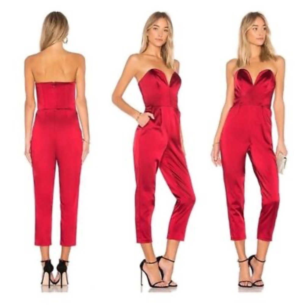 Amanda Uprichard Scarlet Strapless Jumpsuit